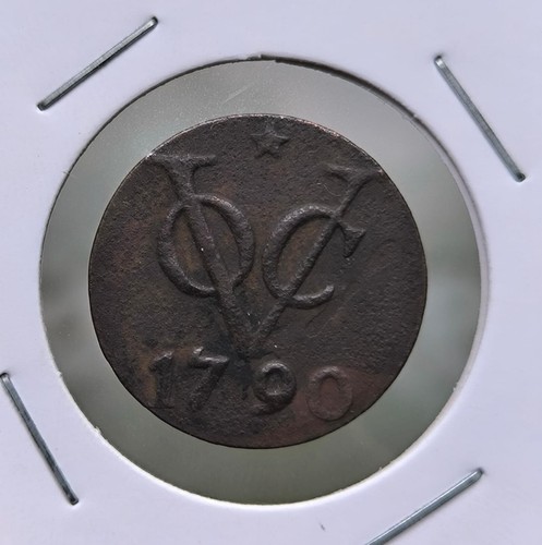 1790 Dutch Netherlands Voc Duit New York Penny Utrecht GRADE Coin_E47