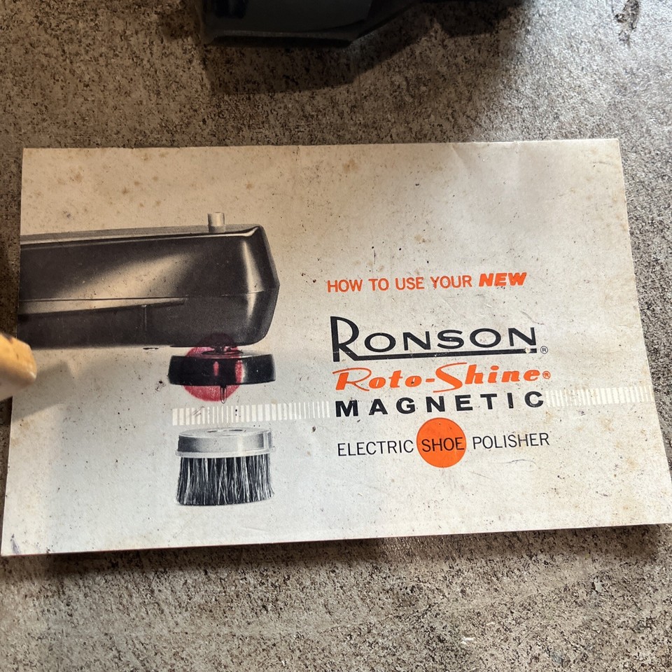 Vintage RonsonRoto Shine Electric Shoe Polisher W/ Wood Box Tested eBay