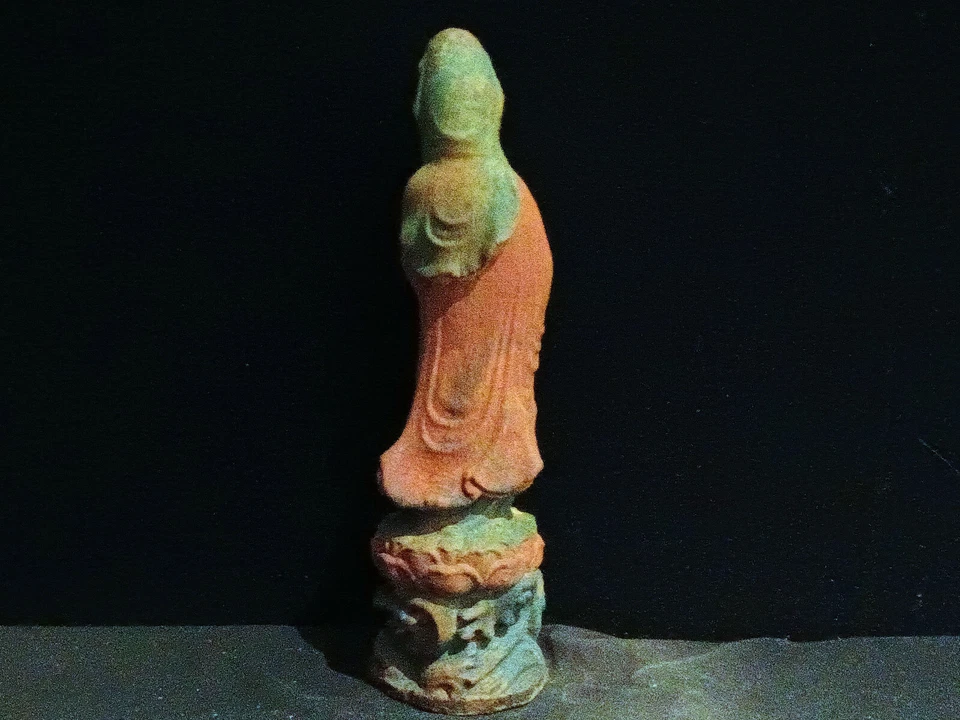Estatua de madera antigua tibetana tallada a mano *KwanYin Bodhisattva* de 11,5 pulgadas Foto 4 de 4