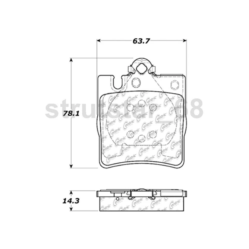 Juego de 2 pastillas de freno de disco delanteras traseras Centric Parts para Mercedes-Benz C230 2003-2005 Foto 2 de 4