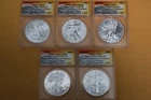 2013-W American Silver Eagle 1 Oz 5 Coin Set ANACS PR70 MS70 First Day Issues