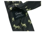 Drake's London Men's Tie Lined Grey Dogs Made in England