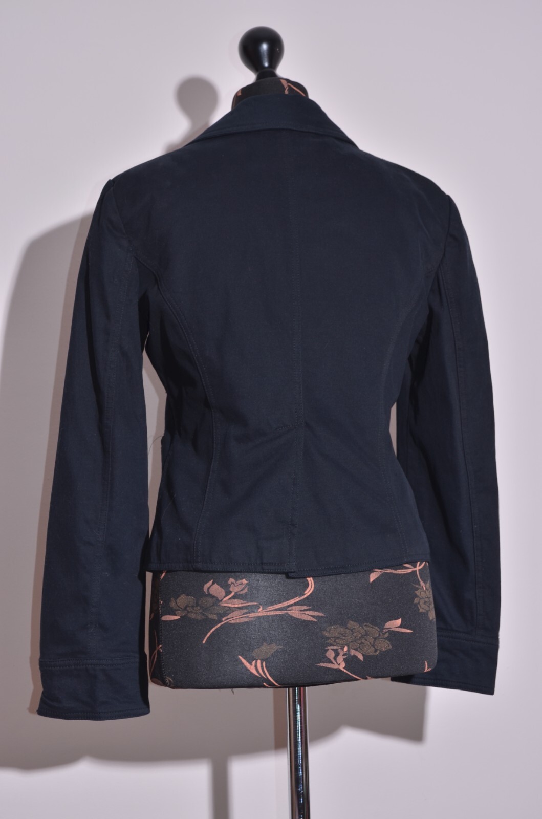 STEFANEL Womens Black Cord Short Jacket Button Front Size IT44 US8 EU40 image 5