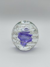 Large Bubble And Swirl Art Glass Paperweight