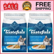 2P Blue Buffalo Tastefuls Dry Food, Adult Indoor Cat, 5-lb. Bag