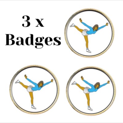 3 x Ice Dancing Female (BU6) Anstecknadel Anstecker