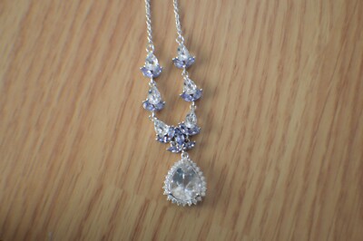 6.30ct Mexican Hyalilite Opal/Multi Gem Pendant w/20'' Chain Platinum over Silver