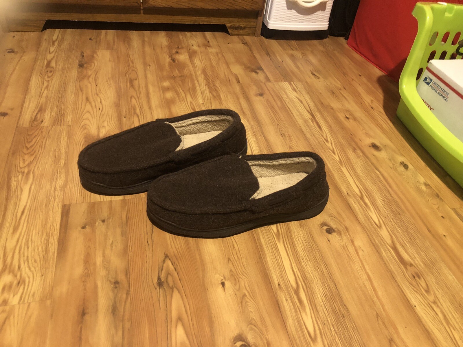 SAOLA Pantofole da uomo in memory foam marrone pelliccia flessibile foderata suola in gomma L 11 12