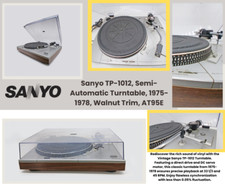 Sanyo TP-1012, Semi-Automatic Turntable, 1975-1978, Walnut Trim, AT95E