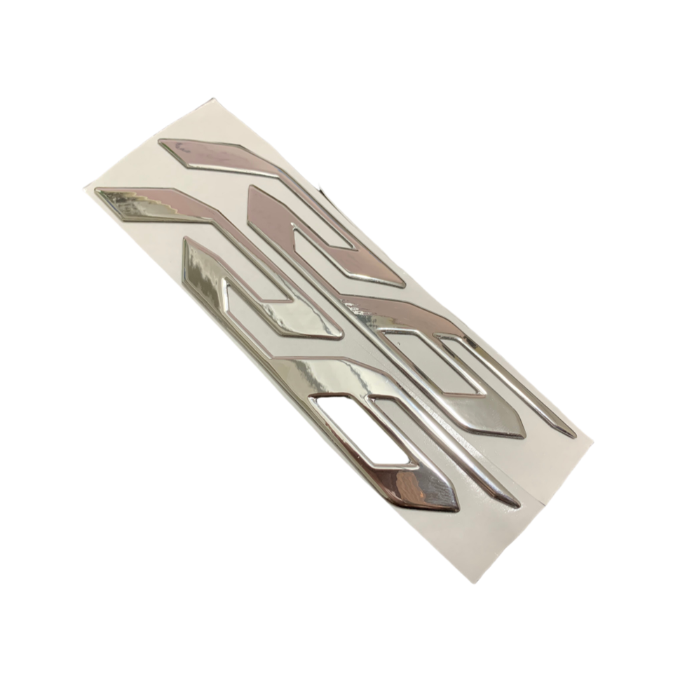 Fairing Side cover Tank Rear Tail Front Mudguar 3D Silver Sticker Decal