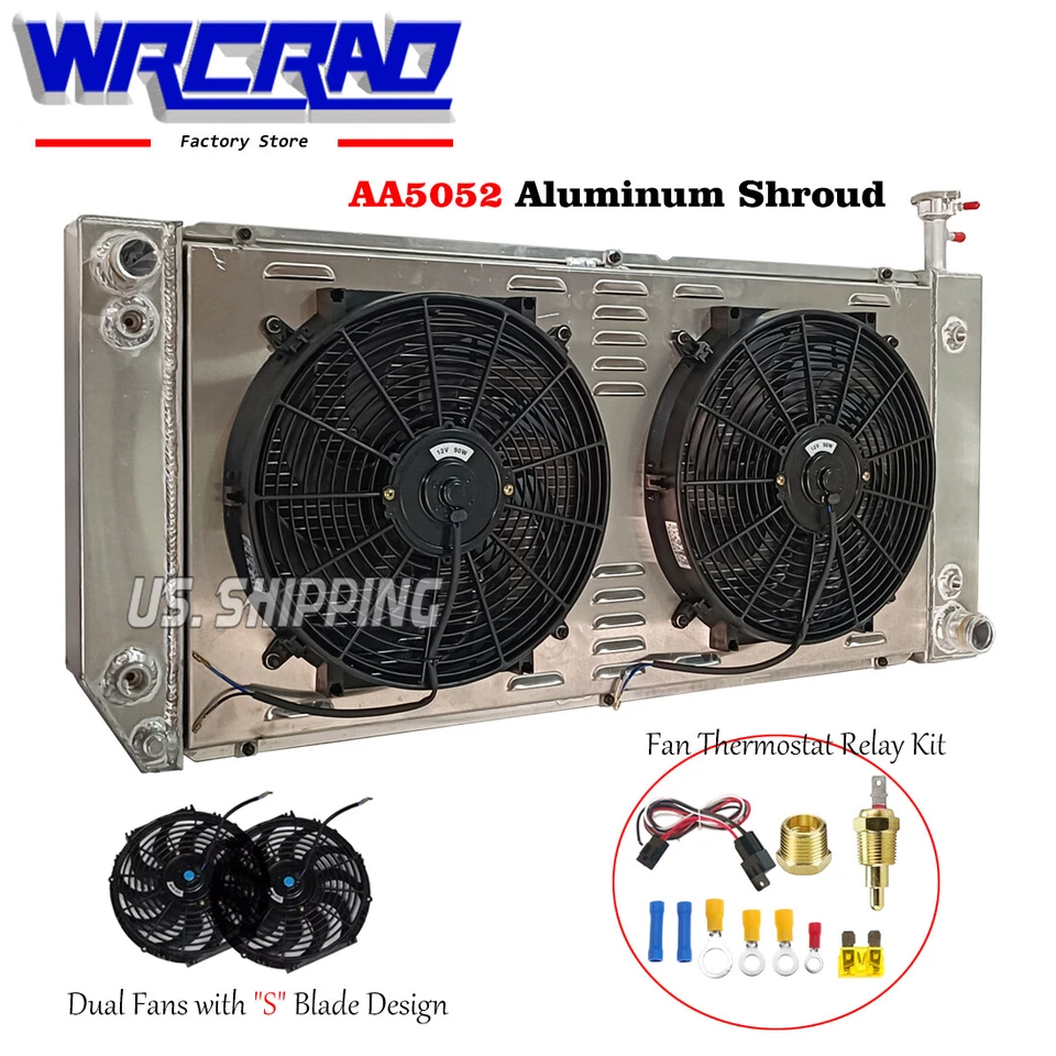 Radiador + cubierta + ventilador para Chevy Express GMC Savana 3500 2500 4500 2004-2016 2006 Foto 3 de 4