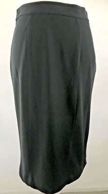 Boston Proper Womens Career Black Pencil Skirt Below Knee Side Zipper Size 4