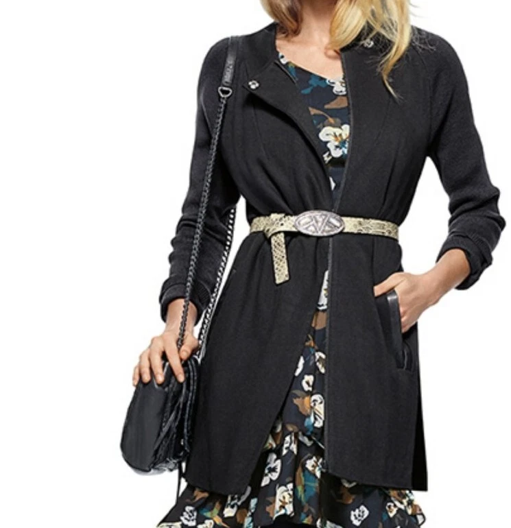 CAbi Black Tailor Ponte Knit Soft Shell Zipper Coat Jacket