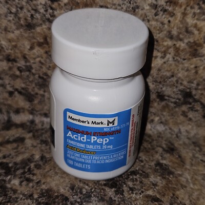 Member's Mark Acid-Pep Famotidine Tablets 20mg Acid Reduce 100 Tablets ...