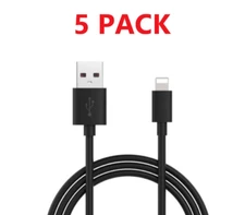 5x Black Charging Cable Charger Cord Compatible with iPhone 6 7 8 X XS XR 11