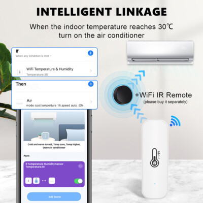 Smart Wifi Temperature Humidity Sensor Indoor Thermometer Hygrometer Controller