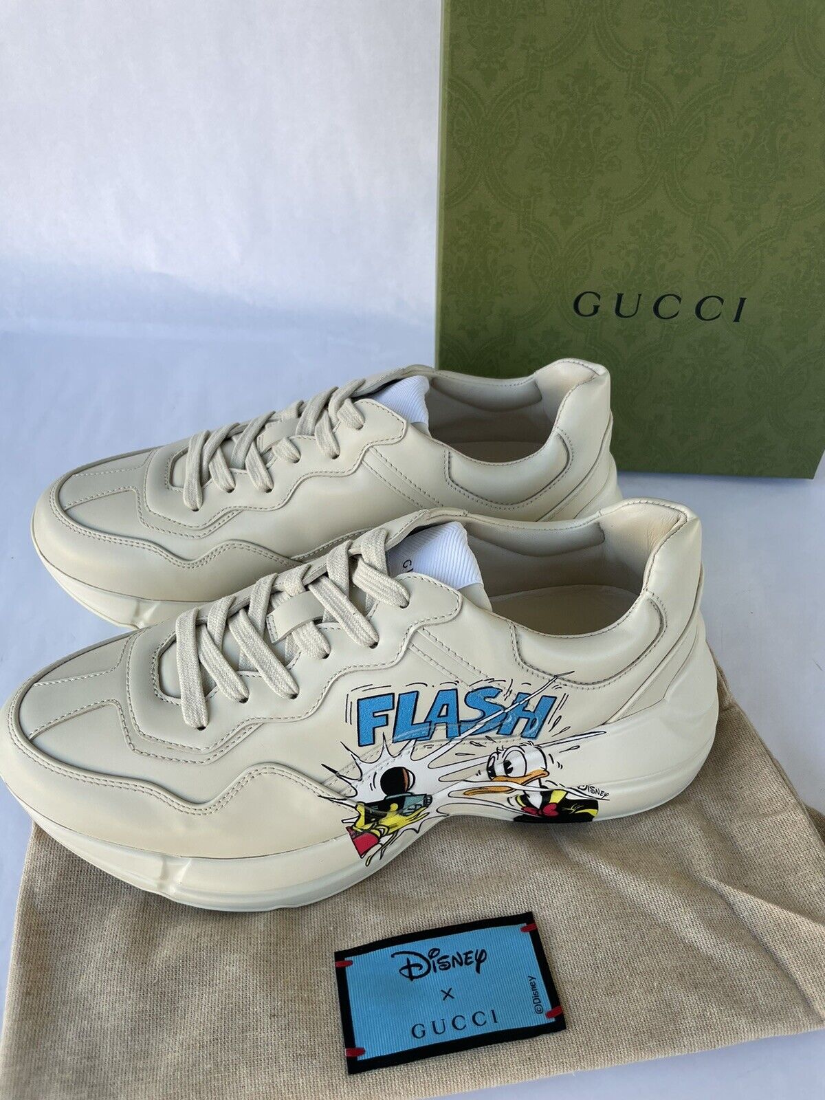 Gucci x Disney Donald Duck Flash Cartoon Design Gucci Shoes / Sneakers Mens