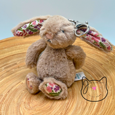 Jellycat BLOSSOM BEIGE BUNNY 'PETAL' BAG CHARM New NWT 2025 Key