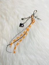 Orange Knotted Key Fob Bag charm Keychain Heart Charm New Handmade Gift