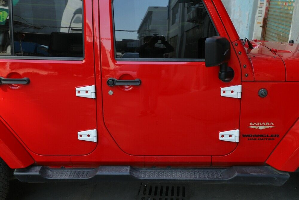 8X White Door Hinge Cover Trim Set for Jeep Wrangler JK 07-17 4-Door Accessories