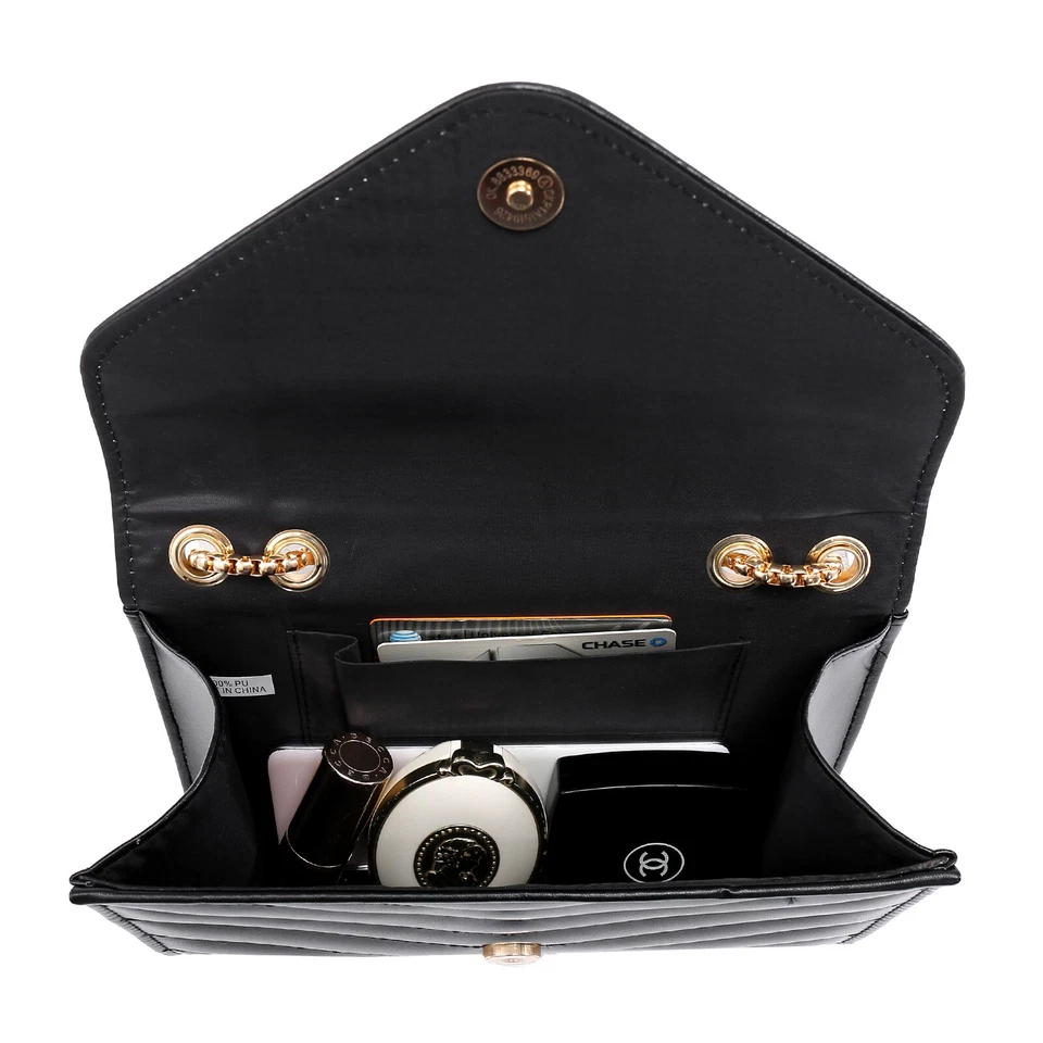 Moda para mujeres Bolso sin asas Acolchado Correa Bolso de mano Hombro Mensajero Bolsos Cartera para tarjetas Foto 4 de 4