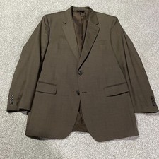 Jos A Bank Men's 100 Wool Sport Coat Blazer Brown Size 43L Chest 45" Sleeve 26"