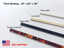 Thick ABS Plastic Binding Guitar Mandolin Luthier - White Ivory Black Tortoise