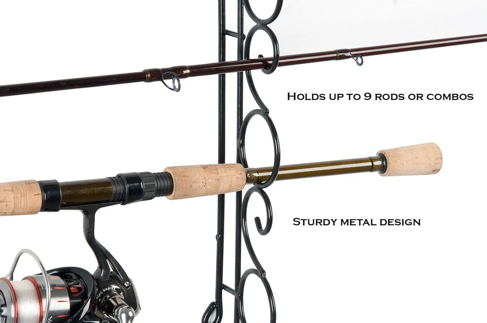 Antiguo estante de techo horizontal de alambre Cedar Outfitters para almacenamiento de caña de pescar, sostiene Foto 2 de 4