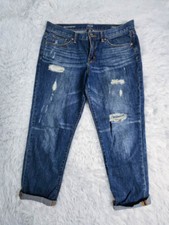 Ana A New Approach Women's Size 29/8 Distressed Boyfriend Blue Jeans