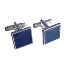 Cufflinks Cuff Links Metal Square Blue