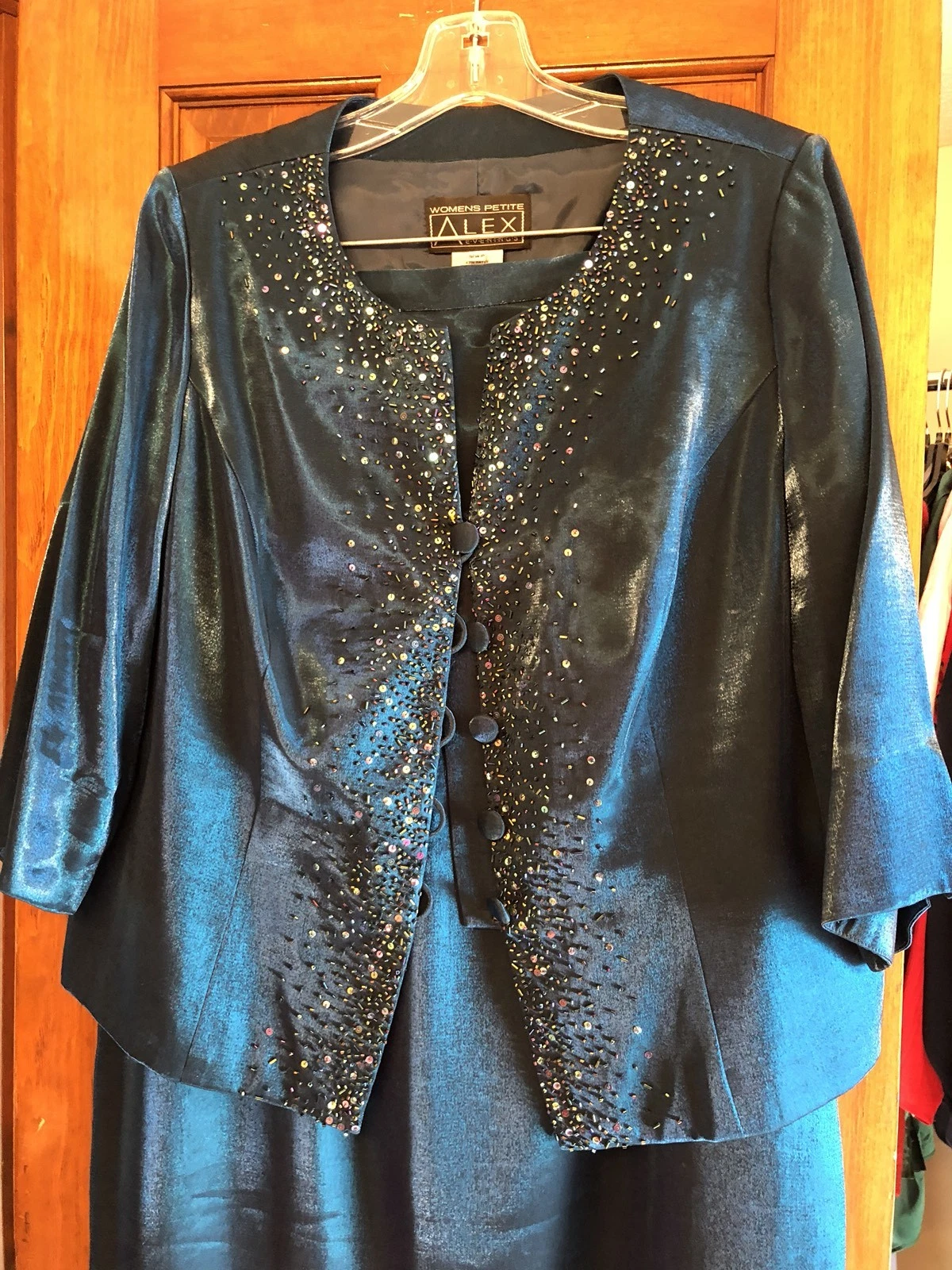 Alex Evenings Womens Petite 16 Dress Turquoise 2 Piece