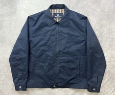 Aquascutum Harrington Jacket Club Check Lining Navy Blue Size Medium