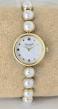 NEW Kate Spade Gold Monroe Faux Pearl Bracelet Watch KSW1687 With Original Box