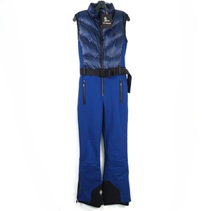 Moncler Grenoble Tuta Belted Sleeveless Ski Suit In Dark Blue - Women's Size L