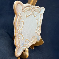 Vintage California Pantry Classic Ceramics Embossed 6” Square Trivet Plate, EUC