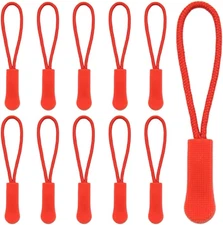 50Pcs Zipper Pulls 66mm/2.59in Zipper Extension Pulls Zip Fixer Red Zip Puller T