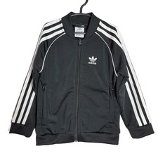 Adidas Kids SST Track Jacket Black White Primeblue Parley Zip Up Size 4-5Y 5