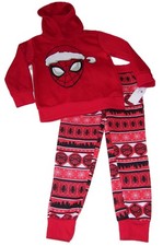 MARVEL Spider-man 2 Pc Red Christmas Sweatshirt Joggers Sweat Suit Outfit 5 6