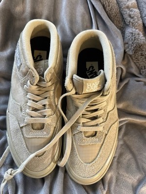 VANS Half Cab Men's Beige Suede Mid Top Skate Sneakers Lace Up Rubber Sole