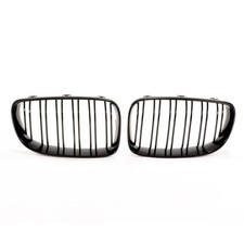 Kühlergrill Schwarz Glanz Doppelsteg SATZ passend für BMW 1er E81 E82 E87 E88