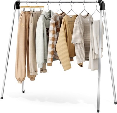 Foldable Stainless Steel Clothes Drying Rack, Heavy Duty Portable Laundry Rack