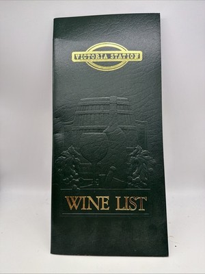Victoria station restaurant Wine List Menu from train Theme Restaurant now Close