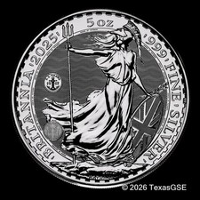 2025 Great Britain 5oz Britannia Made With Ss Tilawa Shipwreck Silver Bu Coin