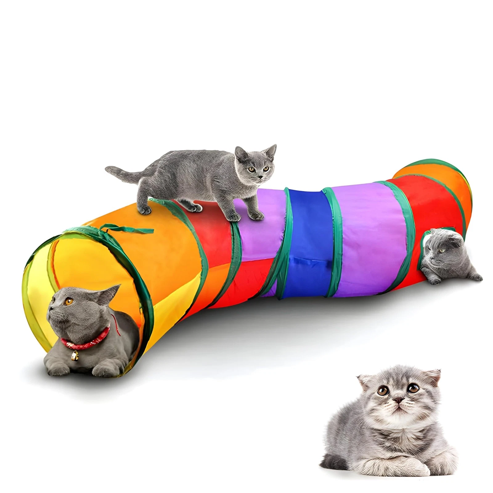 Cat Tunnel - Cat Tubes for Indoor Cats Collapsible Cat Play Toy for Puzzle Ex...