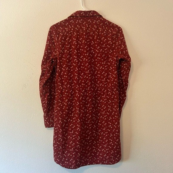 Vestido Camisa Floral Steven Alan Con Botones en Rojo Naranja Talla Pequeña Foto 4 de 4