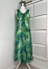 Stunning Wallis Chiffon Maxi Dress Size 14 Topical Palm Lined Holiday Cruise
