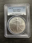 2006 W PCGS MS70 AMERICAN SILVER EAGLE  Old Blue Holder -D29