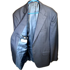 Canali 1934 Mens Blue Plaid Silk Wool Blazer Sport Coat Italy EU54 US 44R 2000