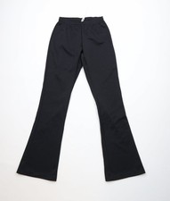 Deadstock Vtg 90s Streetwear Womens Medium Knit Flared Wide Leg Pants Black USA