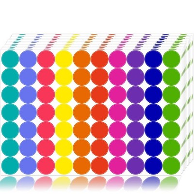 1400 PCS Colored Dot Stickers Round Color Coding 3/4 INCH, 10 Color/1400pcs